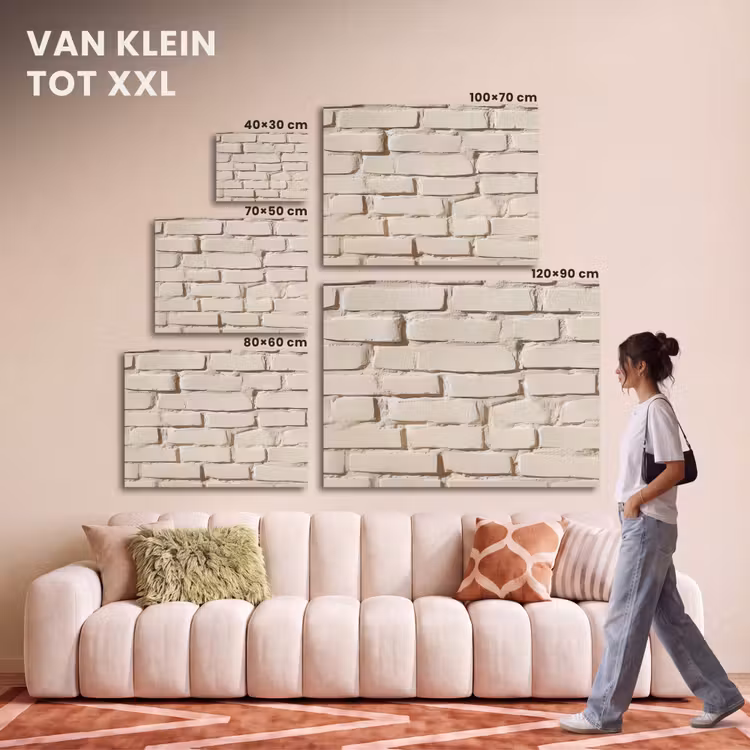 Akoestisch schilderij - Bakstenen - Muur - Licht - Wit — 7