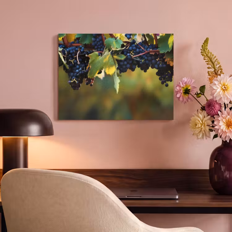 Akoestisch schilderij - Druiven - Wijn - Natuur - Groen — 6