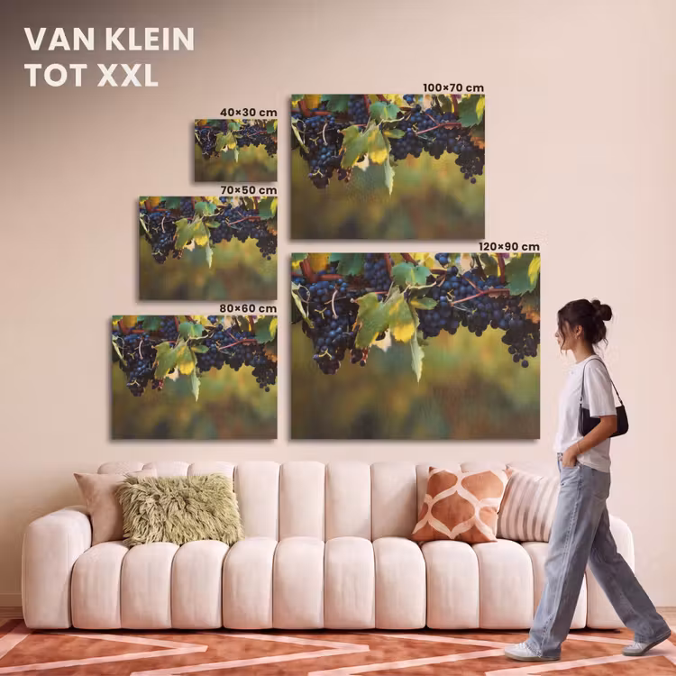 Akoestisch schilderij - Druiven - Wijn - Natuur - Groen — 7