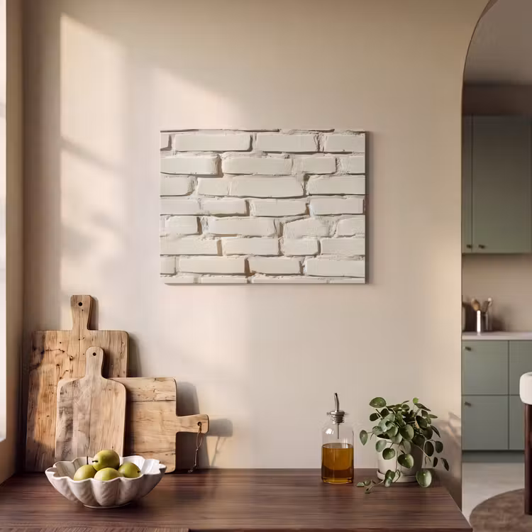 Akoestisch schilderij - Bakstenen - Muur - Licht - Wit — 4