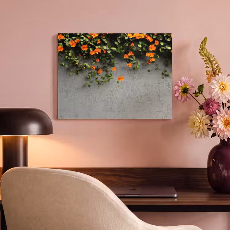 Akoestisch schilderij - Bloemen - Muur - Oranje — 6