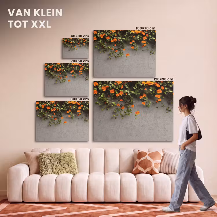 Akoestisch schilderij - Bloemen - Muur - Oranje — 7