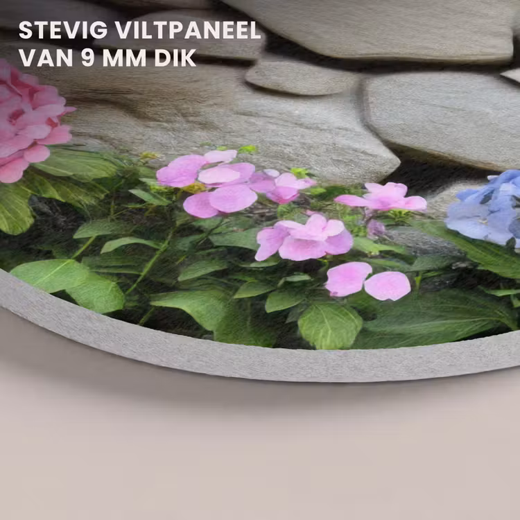 Akoestisch schilderij - Hortensia’s - Stenen - Muur - Bloemen — 5