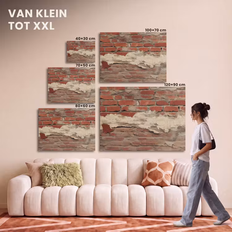 Akoestisch schilderij - Muur - Baksteen - Verweerd — 7