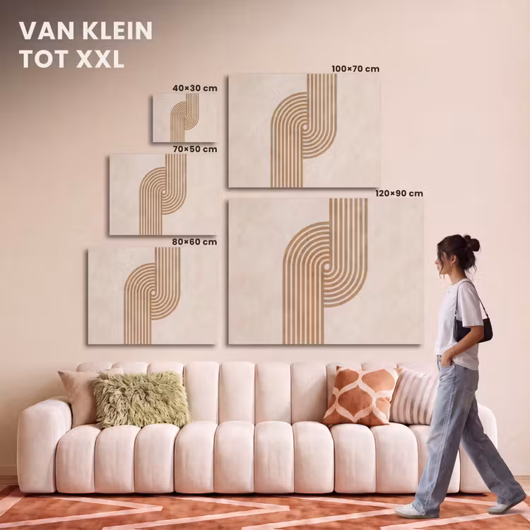 Akoestisch schilderij - Symmetrische bocht - Koperkleurig — 7