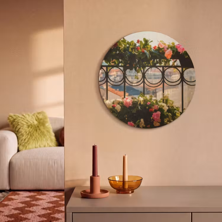 Akoestisch schilderij - Bloemen - Hek - Stadszicht - Zomer — 2