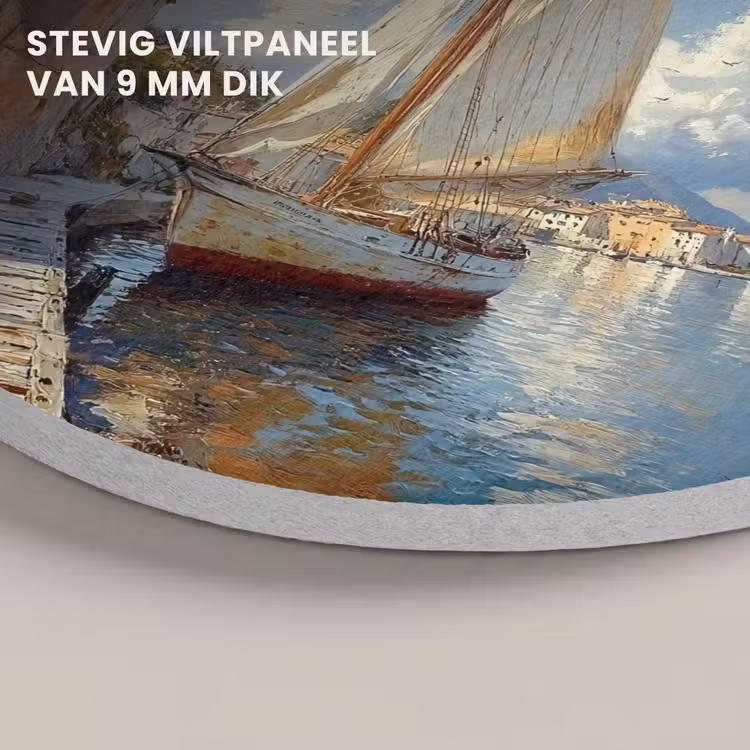 Akoestisch schilderij rond - Zeilschip - Huizen - Kade - Zee — 5
