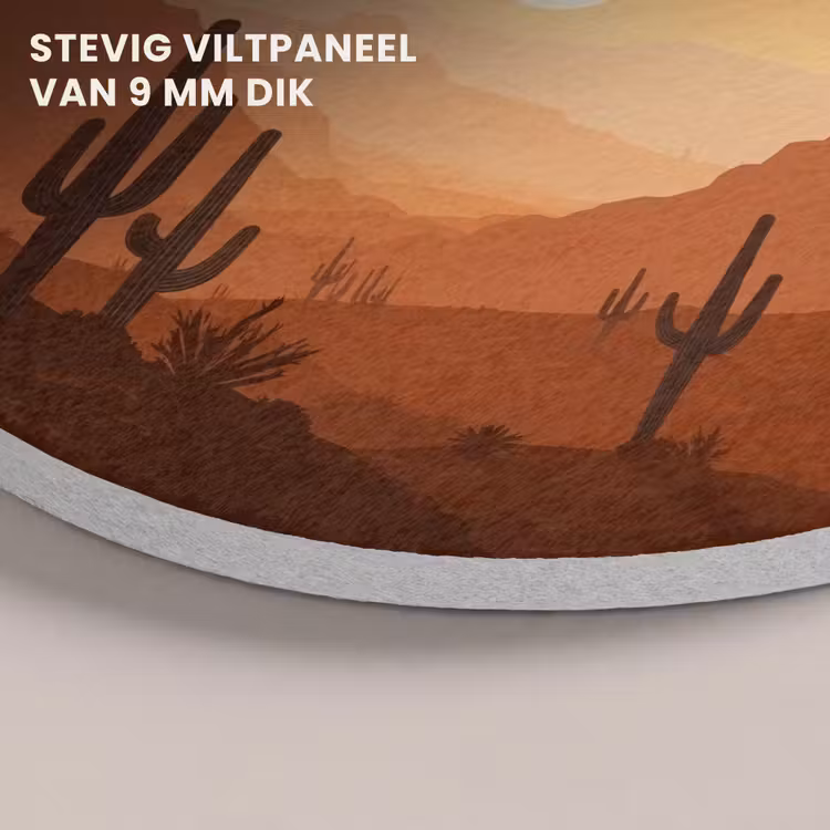Akoestisch schilderij rond - Landschap - Woestijn - Cactussen - Zon — 5