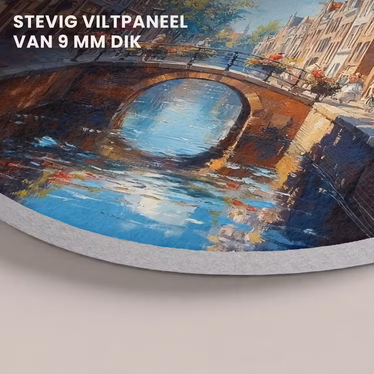 Akoestisch schilderij rond - Stad - Gracht - Zon - Fietsen — 5