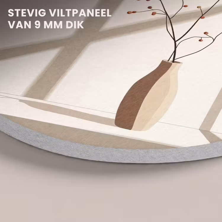 Akoestisch schilderij rond - Vaas - Takken - Bessen - Minimalistisch — 5