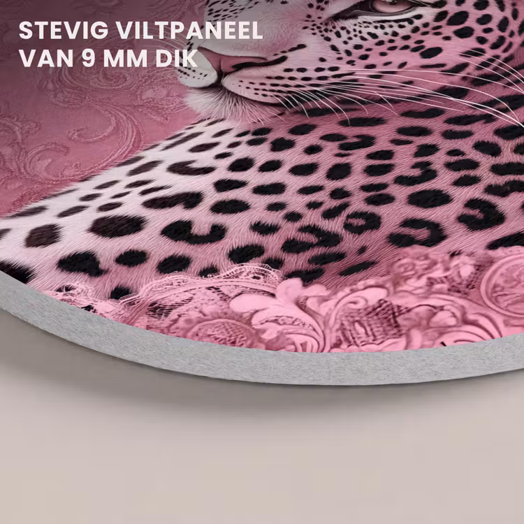 Akoestisch schilderij rond - Panter - Luxe - Roze — 5