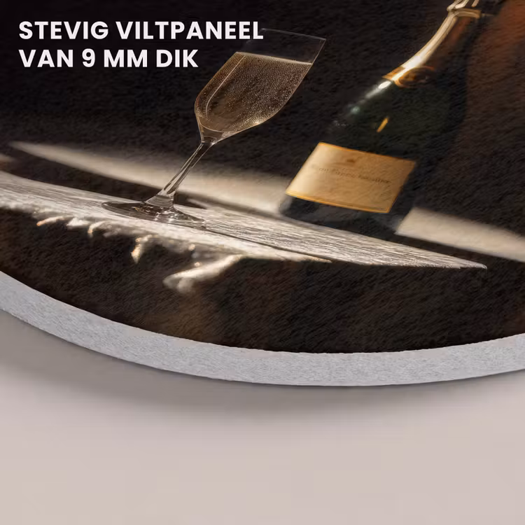 Akoestisch schilderij rond - Prosecco - Bubbels - Sfeervol - Drank — 5