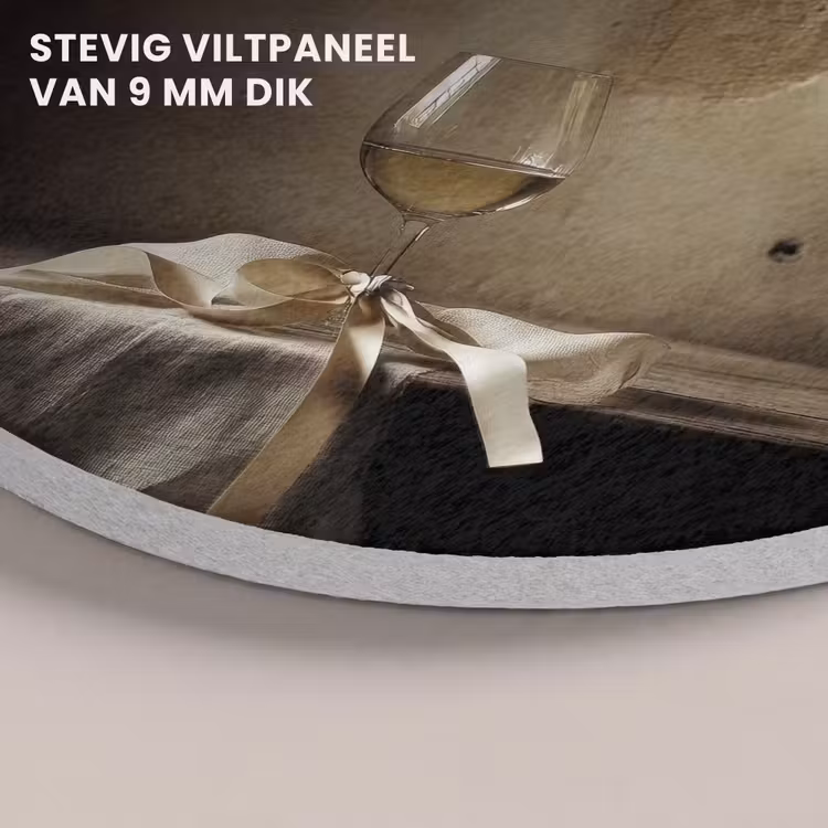 Akoestisch schilderij rond - Strik - Beige - Witte - Wijn — 5