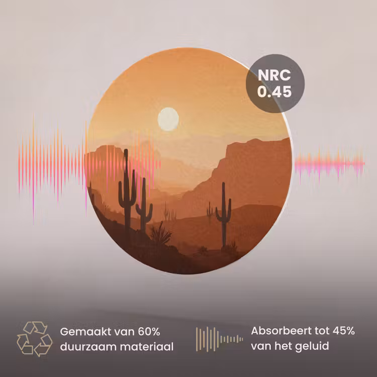 Akoestisch schilderij rond - Landschap - Woestijn - Cactussen - Zon — 3