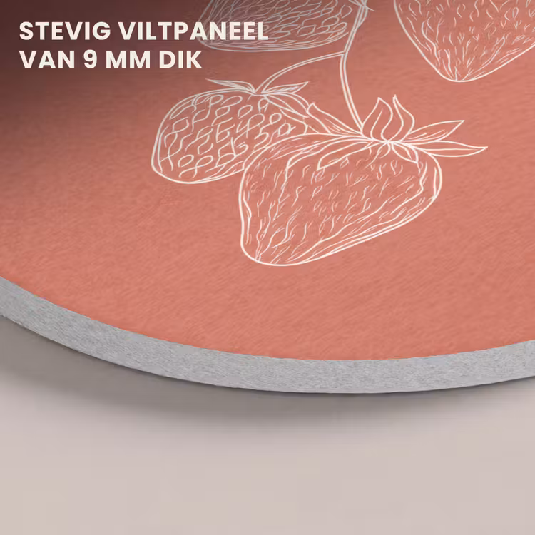 Akoestisch schilderij rond - Minimalistisch - Illustratie - Aardbei - Tak — 5