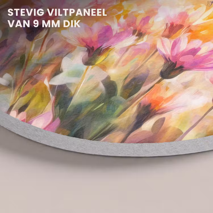 Akoestisch schilderij rond - Vlinders - Oranje - Bloemen — 5