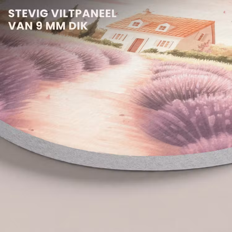 Akoestisch schilderij rond - Lavendelveld - Huis - Paars — 5