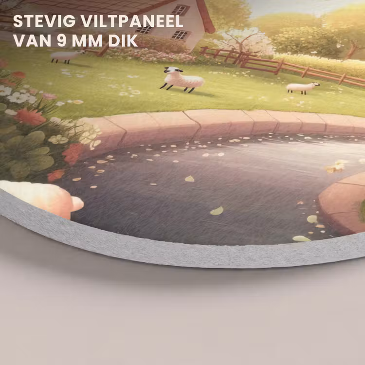 Akoestisch schilderij rond - Schapen - Huisje - Platteland — 5