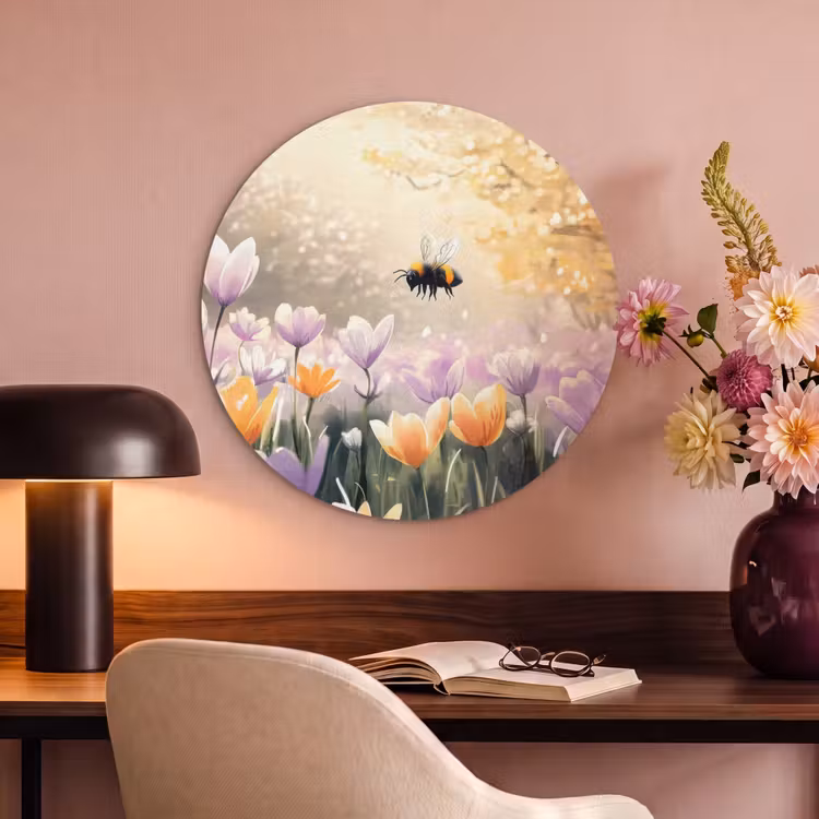 Akoestisch schilderij rond - Viooltjes - bij - Zonlicht — 6