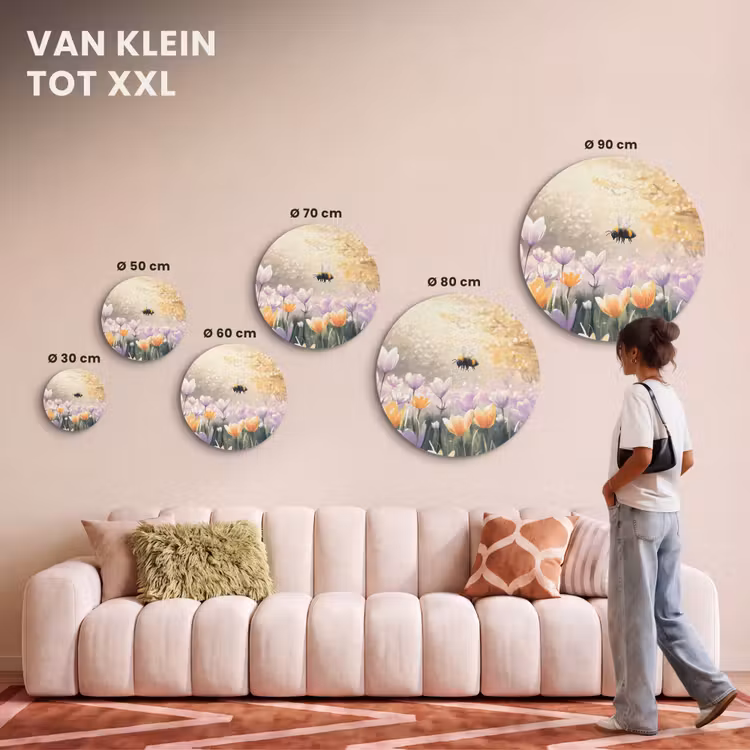Akoestisch schilderij rond - Viooltjes - bij - Zonlicht — 7