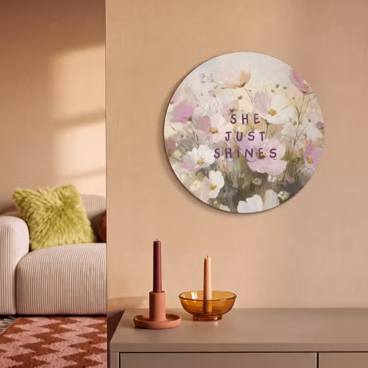 Akoestisch schilderij rond - Quote - Bloemen - Schilderachtig — 2