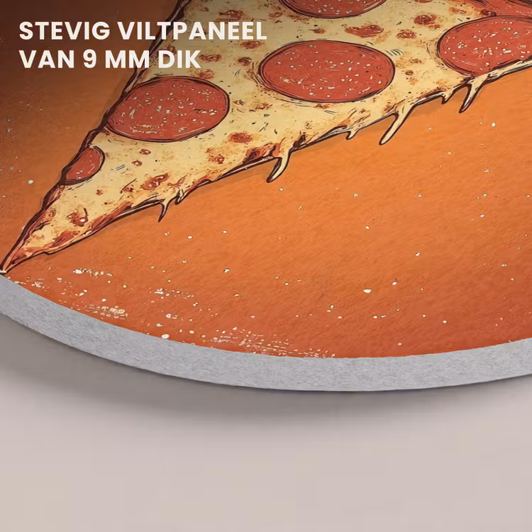 Akoestisch schilderij rond - Pizza - Kaas - Rood - Pepperoni — 5