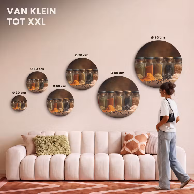 Akoestisch schilderij rond - Potjes - Kruiden - Specerijen - Korrels — 7