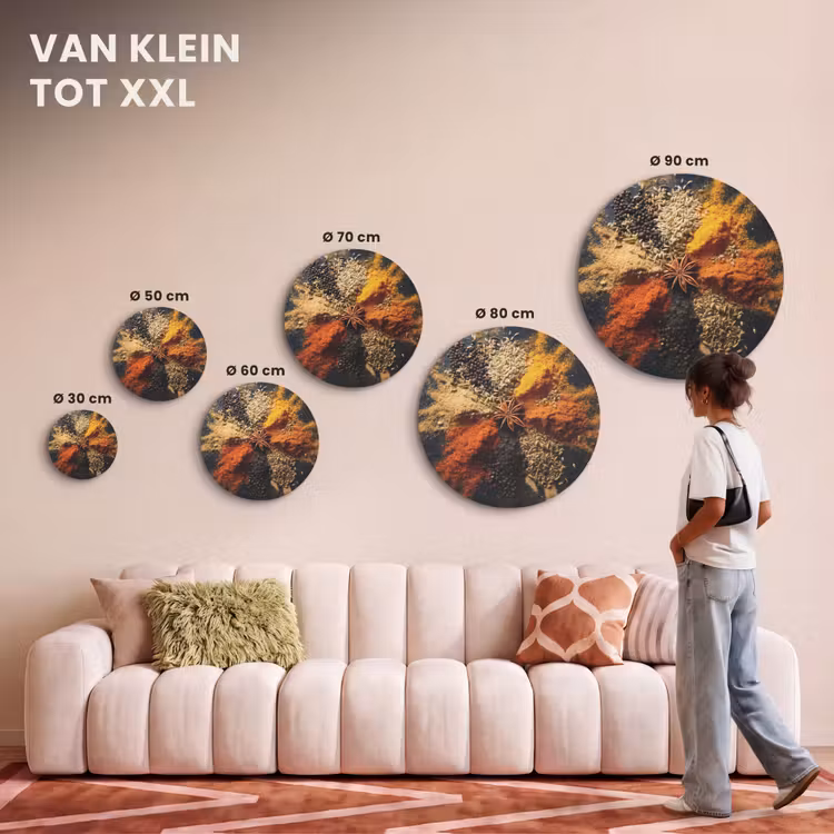 Akoestisch schilderij rond - Specerijen - Explosie - Oranje — 7