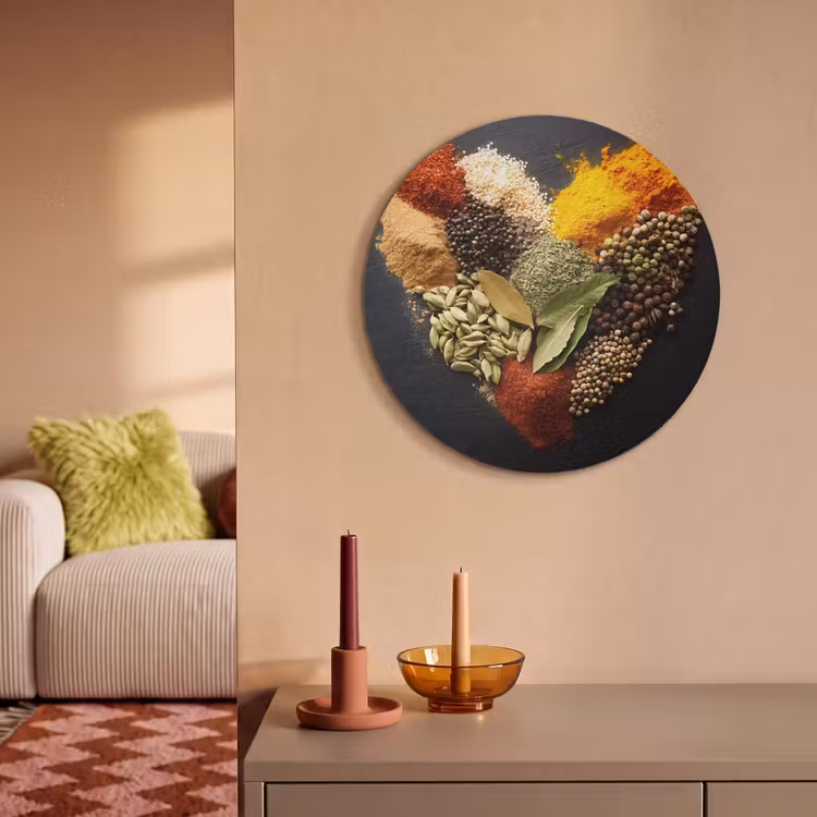 Akoestisch schilderij rond - Specerijen - Mix - Hartvorm - Zwart — 2
