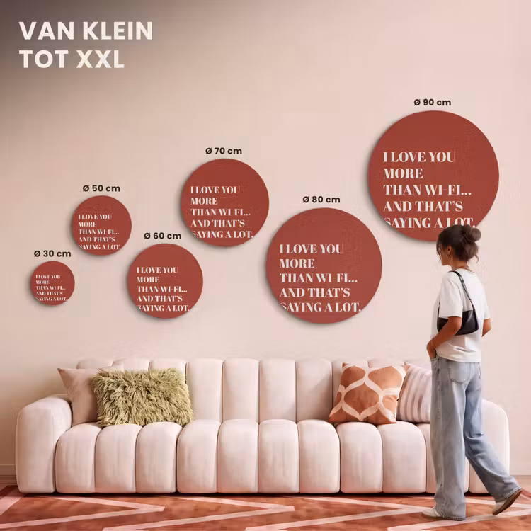 Akoestisch schilderij rond - Rood - Quote - Liefde — 7