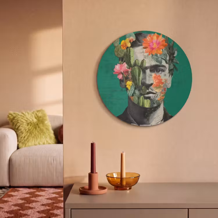 Akoestisch schilderij rond - Man - Planten - Groen — 2