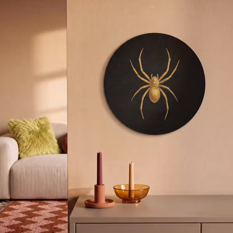 Akoestisch schilderij rond - Spin - Goud - Minimalistisch - Poten — 2