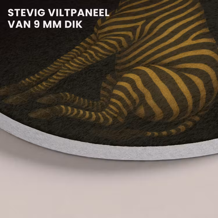 Akoestisch schilderij rond - Zebra - Strepen - Goud — 5