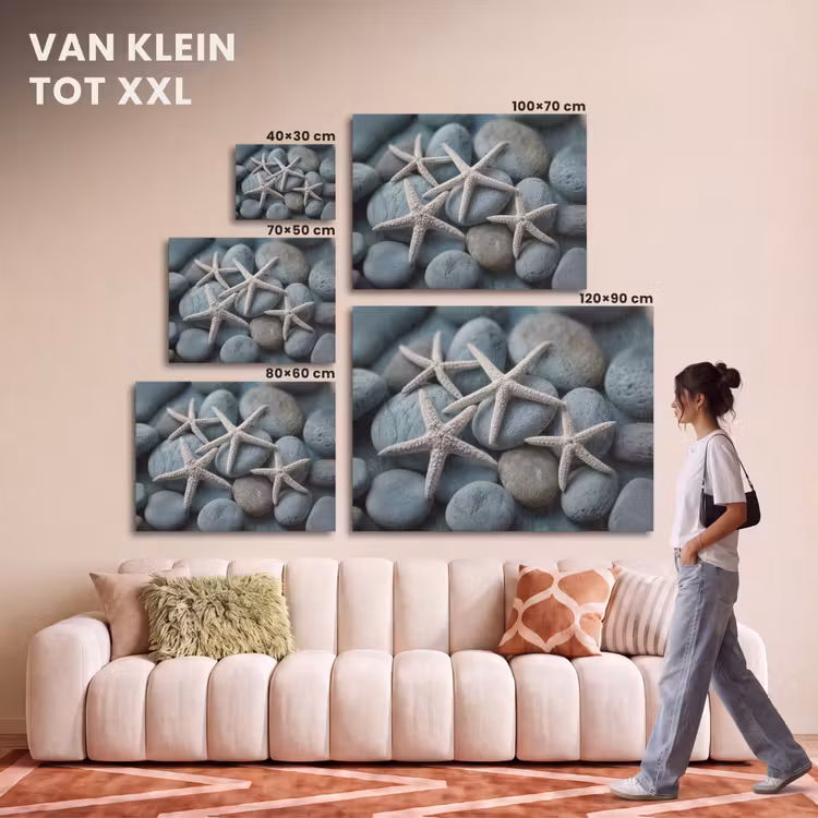 Akoestisch schilderij - Zeesterren - Stenen - Wit — 7