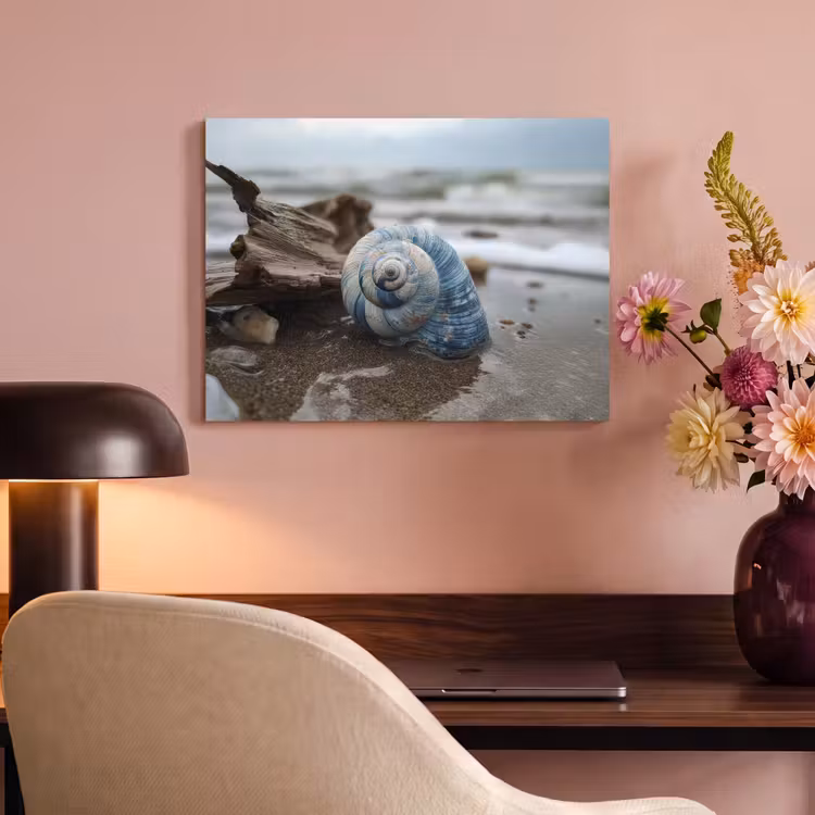 Akoestisch schilderij - Schelp - Strand - Blauw - Zee — 6