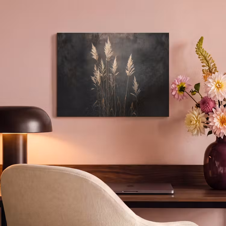 Akoestisch schilderij - Siergras - Pluimen - Verlichting - Zwart — 6