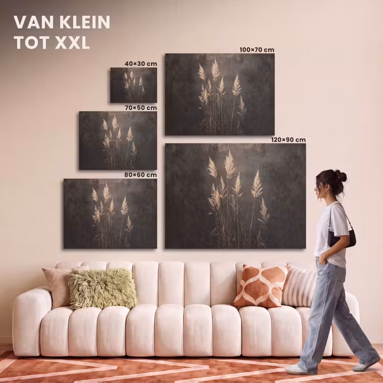 Akoestisch schilderij - Siergras - Pluimen - Verlichting - Zwart — 7