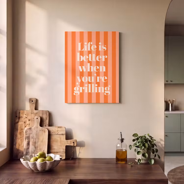 Akoestisch schilderij - Tekst - Gestreept - Oranje - Zomer — 4