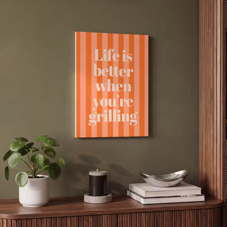 Akoestisch schilderij - Tekst - Gestreept - Oranje - Zomer — 6