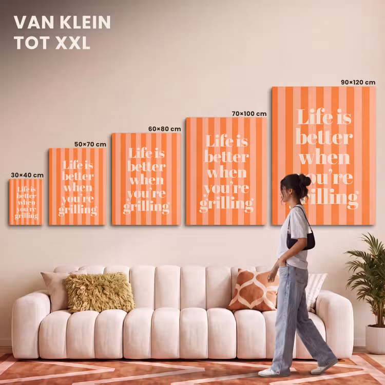 Akoestisch schilderij - Tekst - Gestreept - Oranje - Zomer — 7