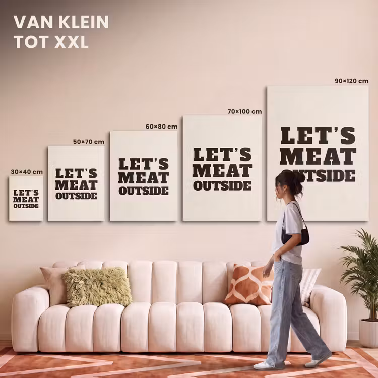 Akoestisch schilderij - Tekst - Blokletters - Zwart - Vlees — 7