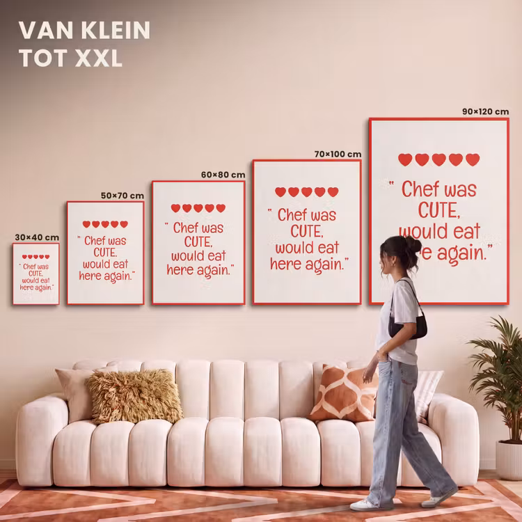 Akoestisch schilderij - Tekst - Rood - Hartjes — 7