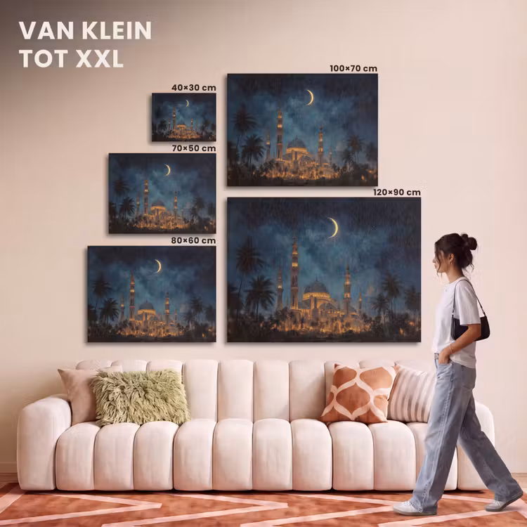 Akoestisch schilderij - Sterrenhemel - Maan - Palmbomen - Moskee — 7