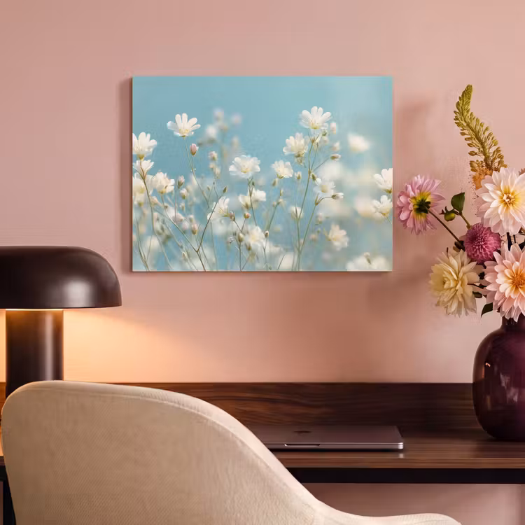 Akoestisch schilderij - Stängel – Blumen – Luft – Weiß — 6