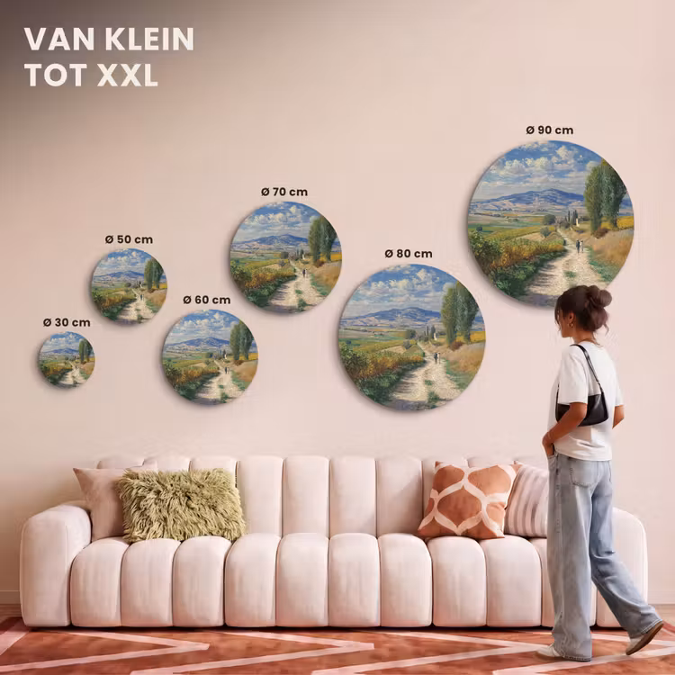 Akoestisch schilderij rond - Mensen - Wandelen - Zandpad - Velden — 7
