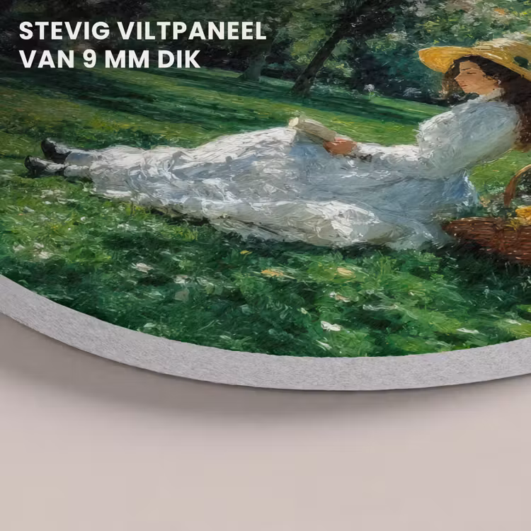 Akoestisch schilderij rond - Vrouw - Boom - Boek - Mandje — 5