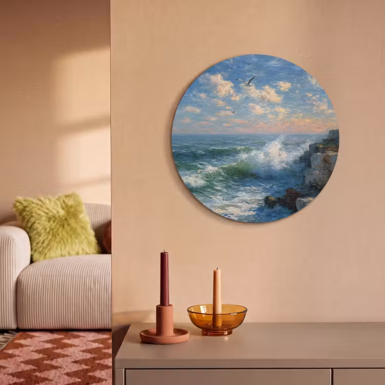 Akoestisch schilderij rond - Zee - Golven - Rotsen - Meeuwen — 2