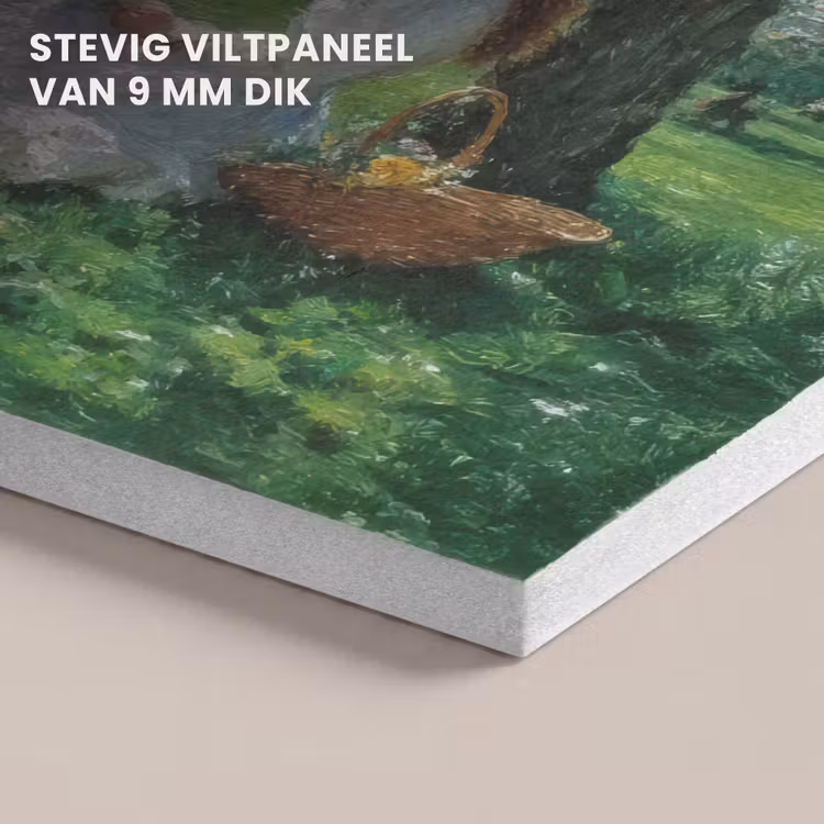 Akoestisch schilderij - Vrouw - Boom - Boek - Mandje — 5