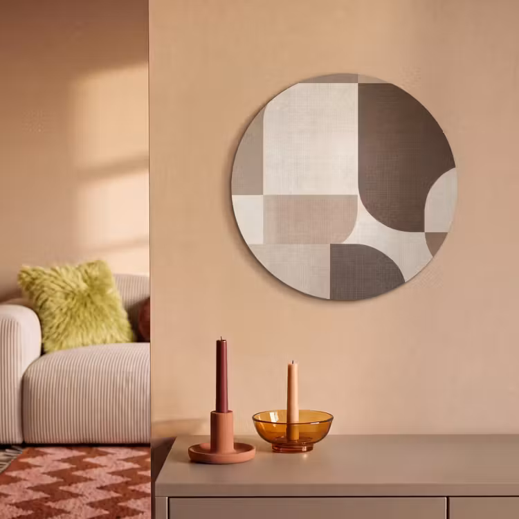 Akoestisch schilderij rond - Geometrisch - Geweven structuur - Modern — 2