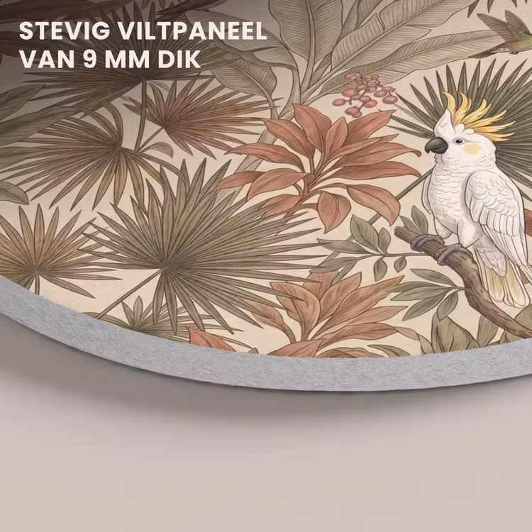 Akoestisch schilderij rond - Tropisch - Vogels - Beige — 5